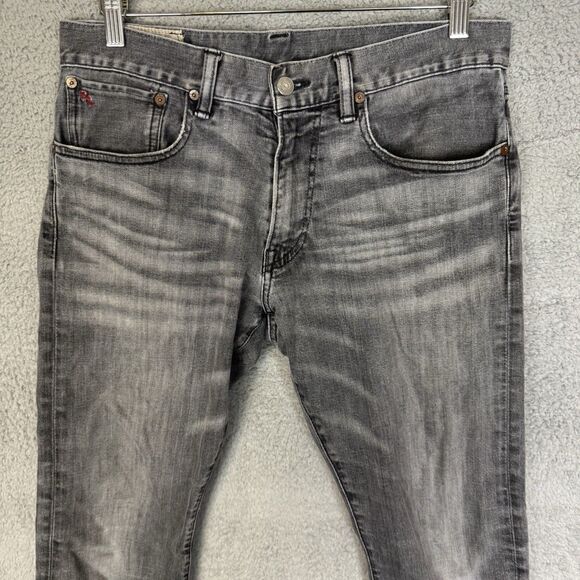 Polo Ralph Lauren Jeans Mens 32x29‎ Grey Varick Slim Straight Stretch Denim - Picture 2 of 11